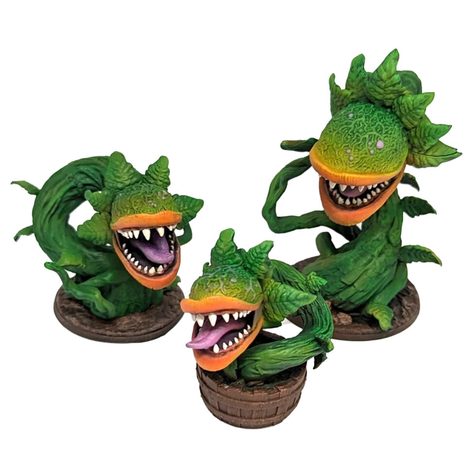 The Chomping Creepers, carnivorous plants for miniature village, lemax spooky town, dept. 56, miniature halloween village