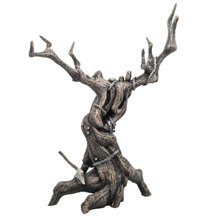 The Shackled Oak Haunted Axe Tree for miniature halloween village, Lemax Spooky Town, Dept 56