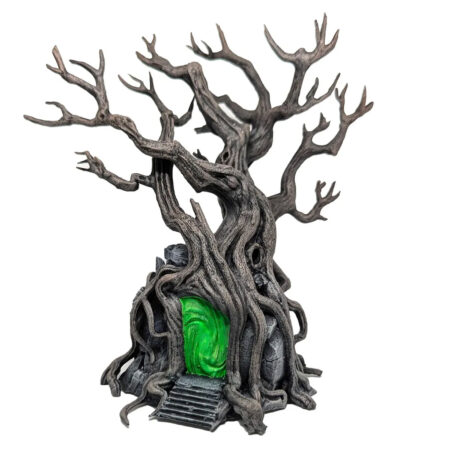 Whispering Hollow Tree, Spooky, Haunted Tree for Lemax Spooky Town, Dept. 56, Miniature Village