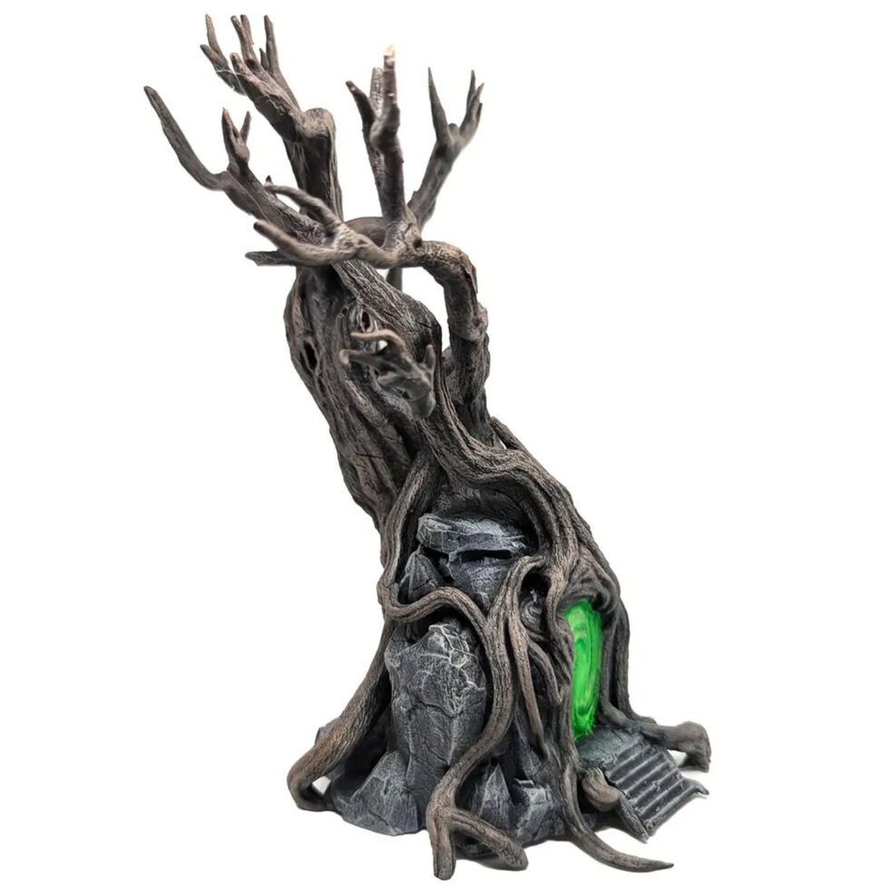 Whispering Hollow Tree, Spooky, Haunted Tree for Lemax Spooky Town, Dept. 56, Miniature Village