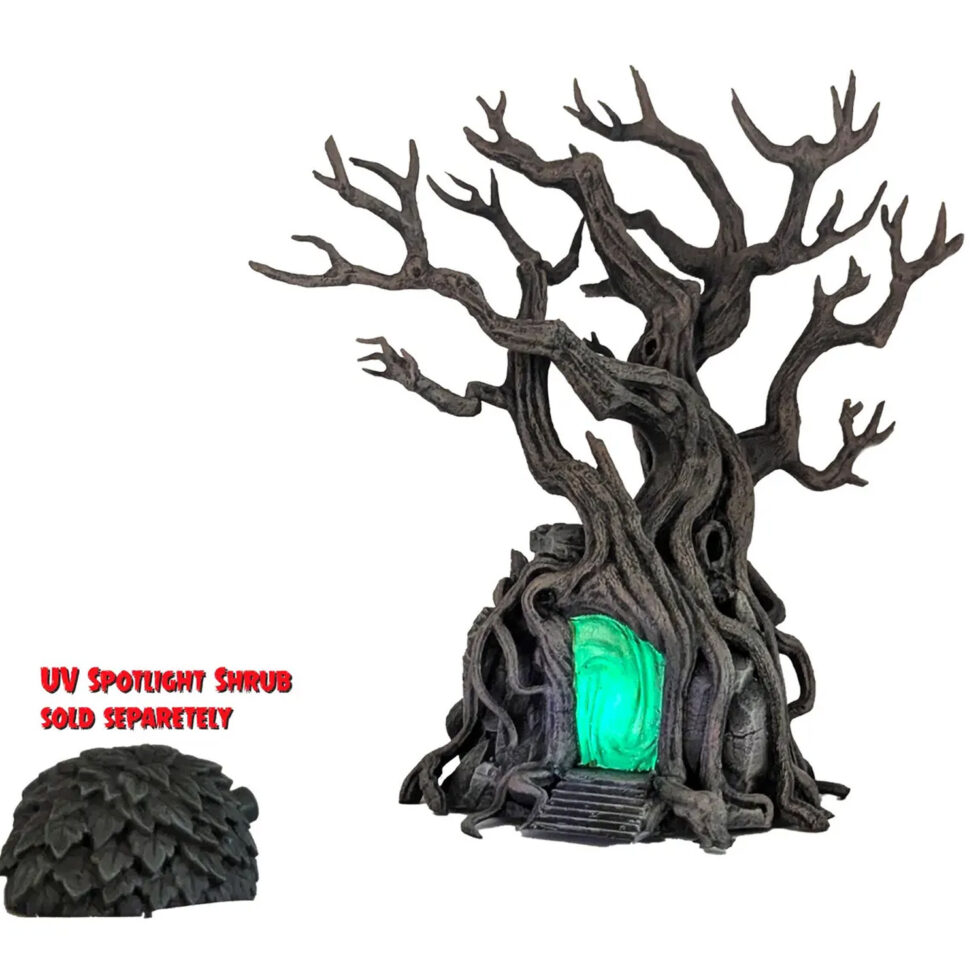 Whispering Hollow Tree, Spooky, Haunted Tree for Lemax Spooky Town, Dept. 56, Miniature Village