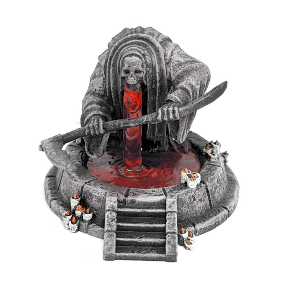 weeping reaper fountain for miniature halloween village