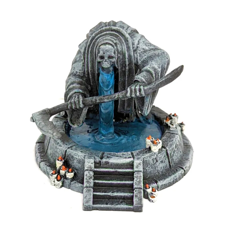 weeping reaper fountain for miniature halloween village