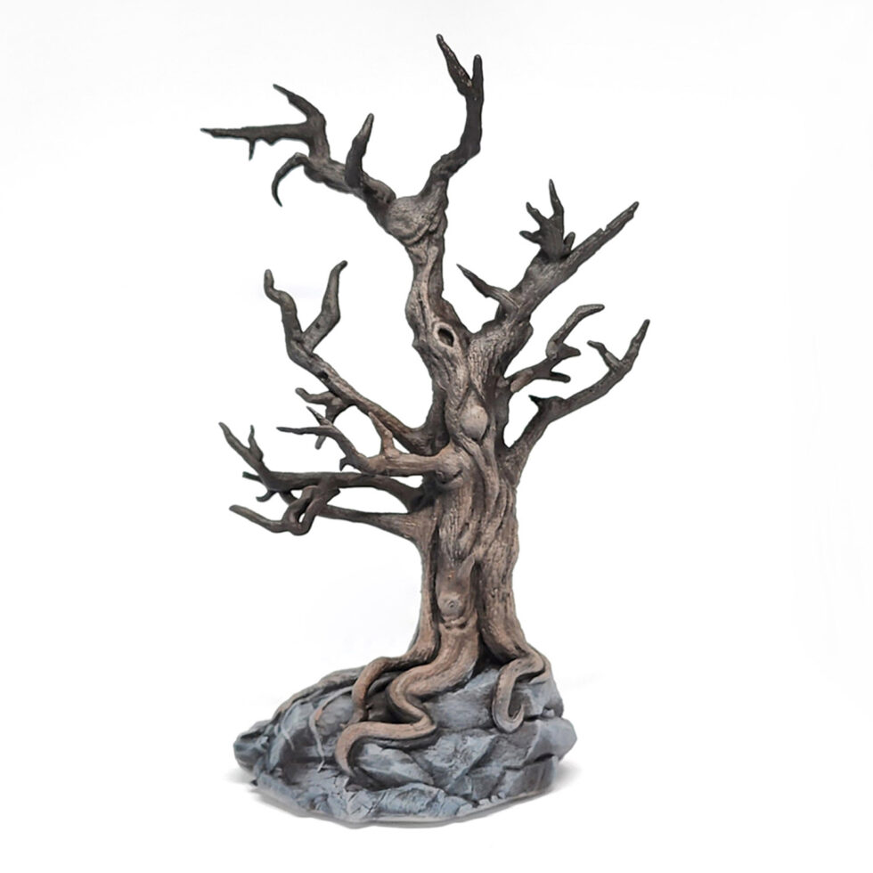 Hollowroot Watcher Tree for miniature halloween village, lemax spooky town, department 56